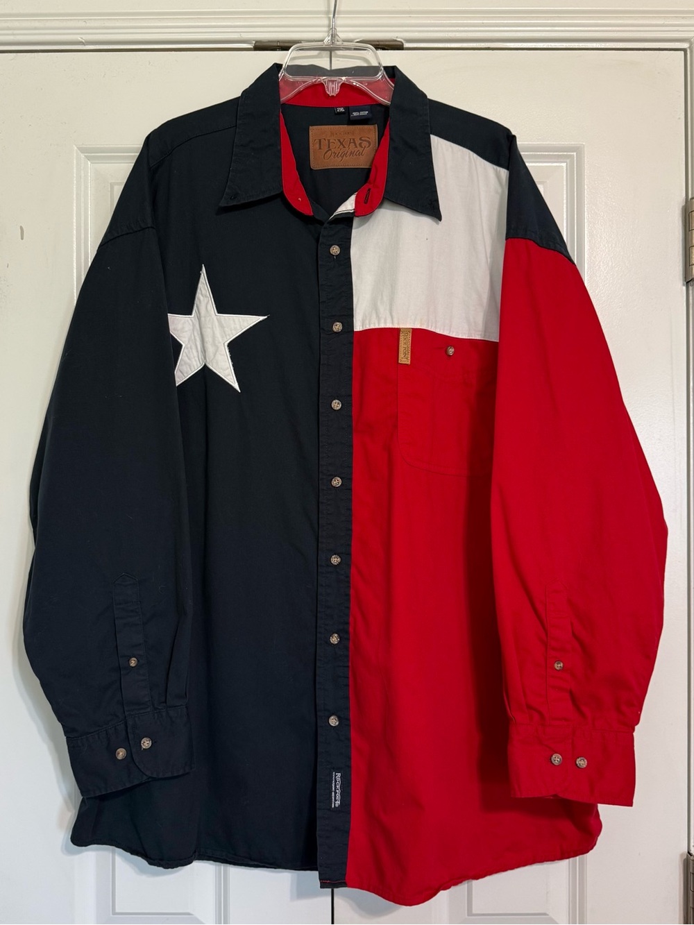 Rock Point Texas Original Red/White/Blue Button Down Long Sleeve Shirt Vintage
